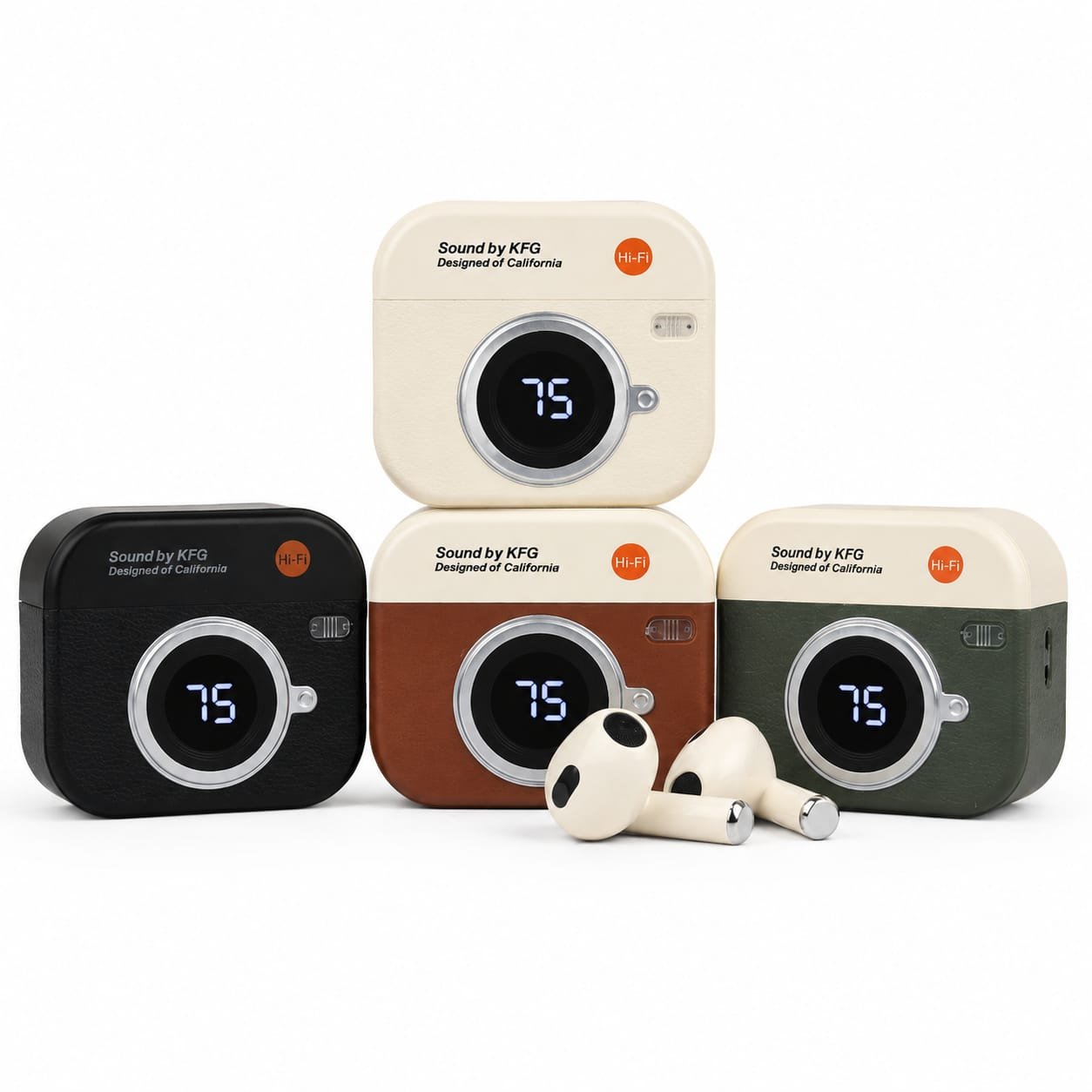 Retro Mini Bluetooth Speaker with Wireless Earbuds